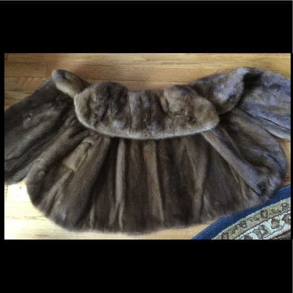 Vintage MINK Fur CAPE Stole Autumn Haze S/M/L-OS - Picture 8 of 12
